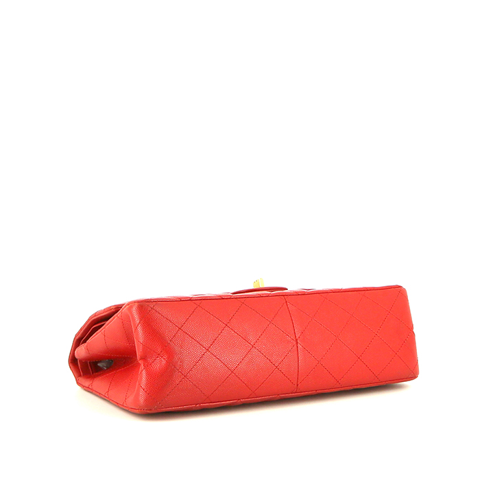 Bolso de mano Chanel 2.55 en cuero acolchado rojo - Detail D5