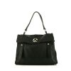 Yves Saint Laurent Muse Two handbag in black leather and black canvas - 360 thumbnail