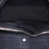 Yves Saint Laurent Muse Two handbag in black leather and black canvas - Detail D2 thumbnail