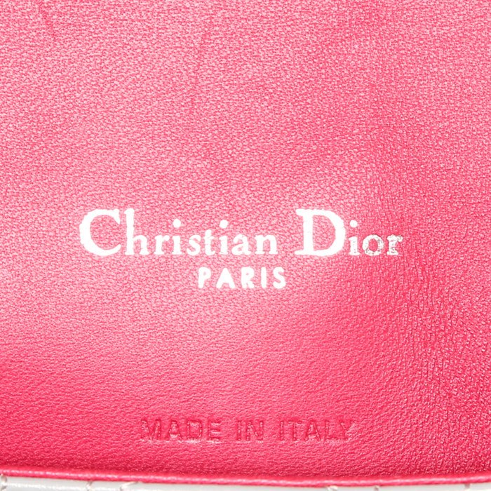 Dior  Miss Dior Promenade handbag  in pink leather cannage - Detail D3