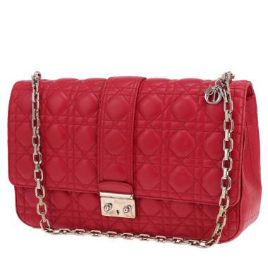 Bolso Dior «Miss Dior Promenade» de piel con motivo de mimbre en color rosa
