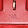 Bolso bandolera Hermes Herbag en lona roja y cuero color burdeos - Detail D4 thumbnail