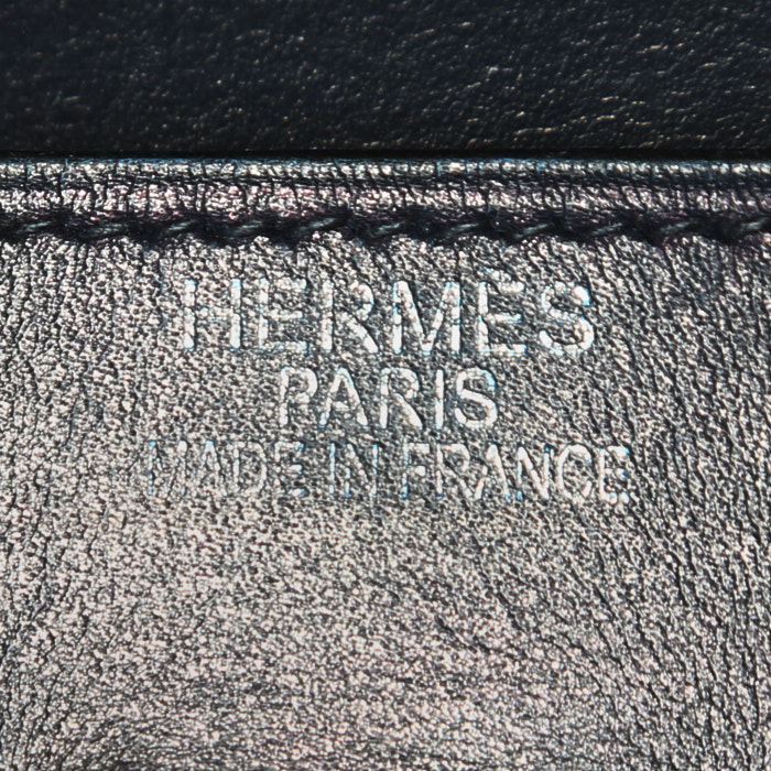 Borsa Hermes Birkin 40 cm in pelle box blu - Detail D3