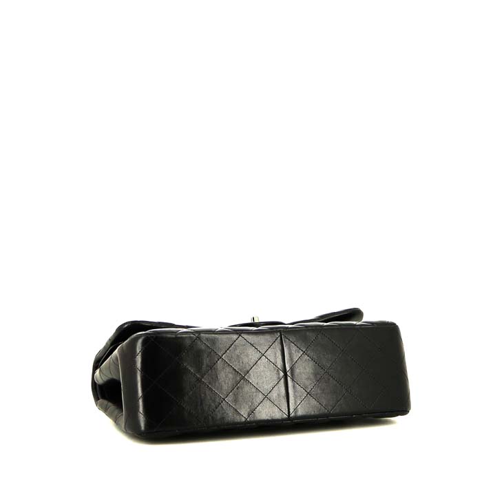 Chanel  Timeless Jumbo handbag  in navy blue quilted leather - Detail D5