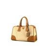 Shopping bag Prada in tela beige e pelle gold - 00pp thumbnail