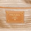 Shopping bag Prada in tela beige e pelle gold - Detail D3 thumbnail