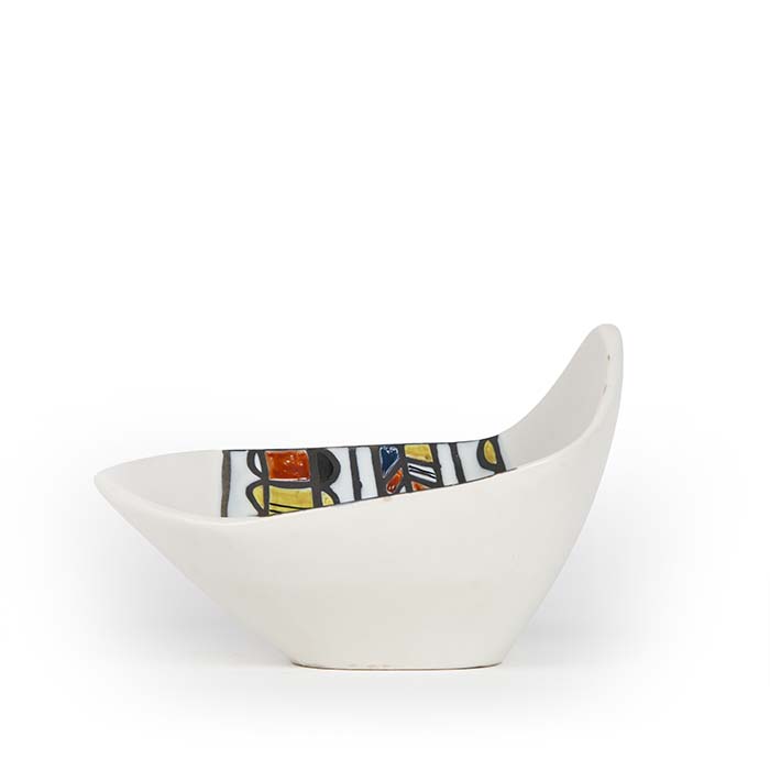 Roger Capron, Coupe "C51", en faïence stannifère émaillée polychrome, signée, estampillée et titrée, de 1953/1965 - Detail D1