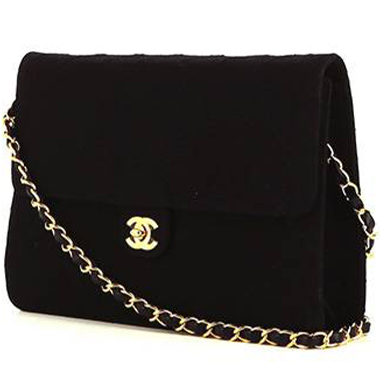 Bolso de mano Chanel  Mademoiselle en tejido jersey negro