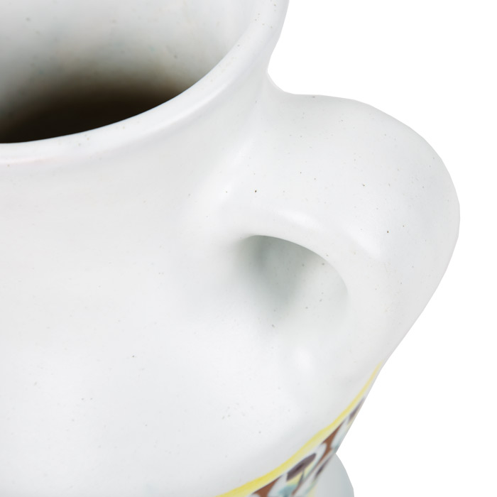 Roger Capron, Vase with handles, in stanniferous enamelled earthenware and paraffin reserve decor, signed, of 1948/1956 - Detail D2