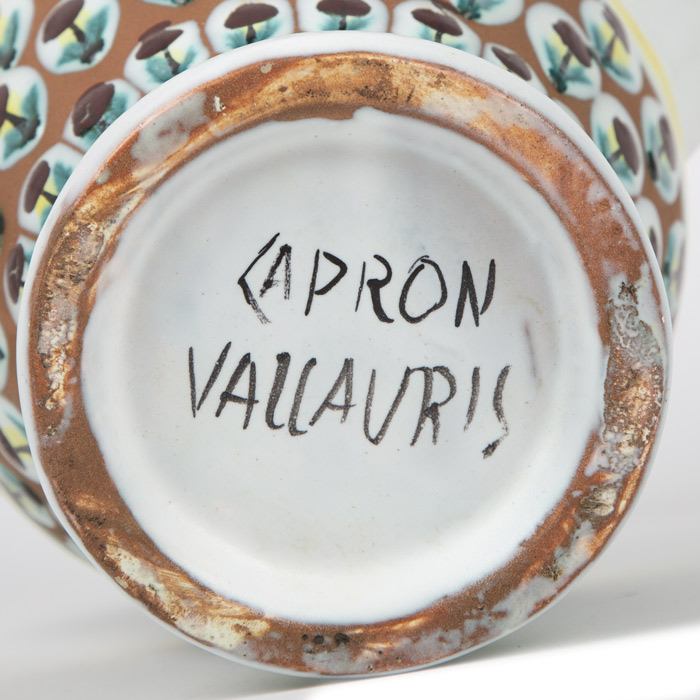 Roger Capron, Vase with handles, in stanniferous enamelled earthenware and paraffin reserve decor, signed, of 1948/1956 - Detail D3