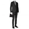 Bolsito de mano Louis Vuitton  Standing en piel en damero grabada negro - Detail D1 thumbnail