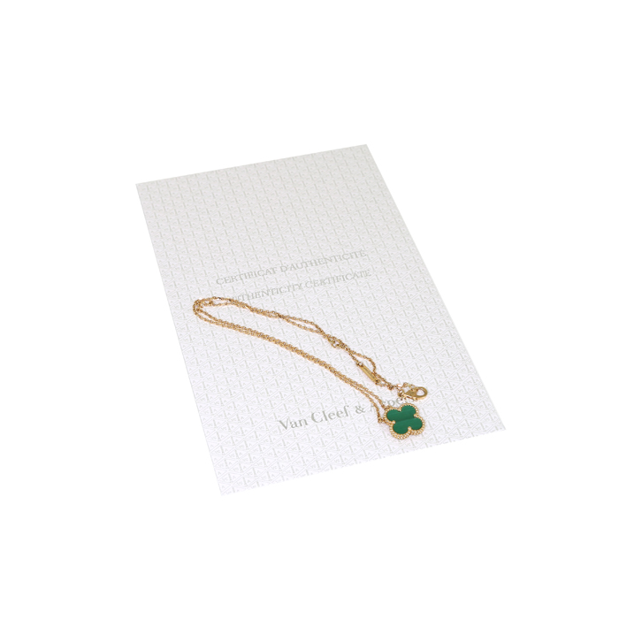 Collier Van Cleef & Arpels Alhambra Vintage en or jaune et malachite - Detail D2