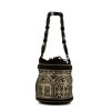 Borsa Fendi in pelle nera e dorata e tela nera - 360 thumbnail