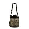 Fendi handbag in black and gold leather and black canvas - 360 thumbnail