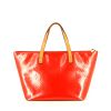 Louis Vuitton Bellevue handbag in orange monogram patent leather and natural leather - 360 thumbnail