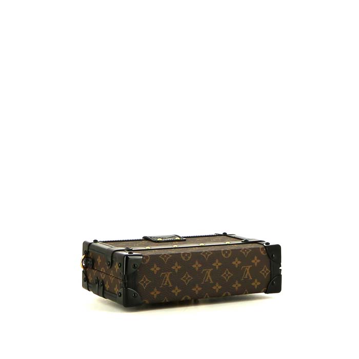 Baul Louis Vuitton Petite Malle en lona Monogram marrón - Detail D4