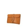 Hermes Jige pouch in gold Courchevel leather - 00pp thumbnail