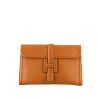 Hermes Jige pouch in gold Courchevel leather - 360 thumbnail