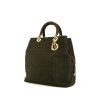 Dior Lady Dior handbag in khaki canvas cannage - 00pp thumbnail