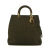Dior Lady Dior handbag in khaki canvas cannage - 360 thumbnail