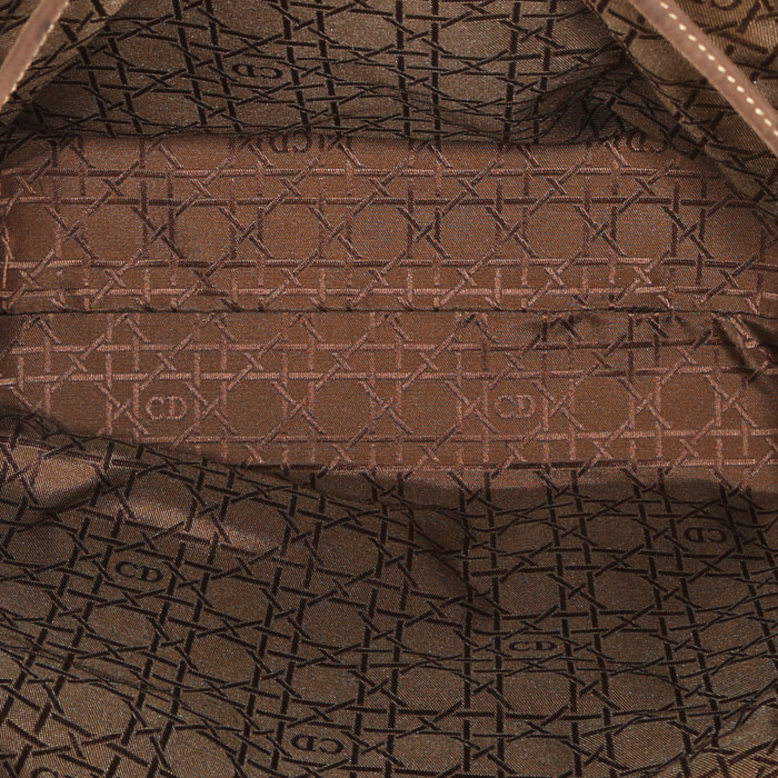 Bolso de mano Dior Lady Dior en lona cannage caqui - Detail D2