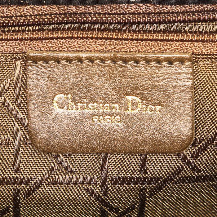 Sac à main Dior Lady Dior en toile cannage vert-kaki - Detail D3