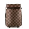 Louis Vuitton  Pegase soft suitcase  in ebene damier canvas  and brown leather - 360 thumbnail