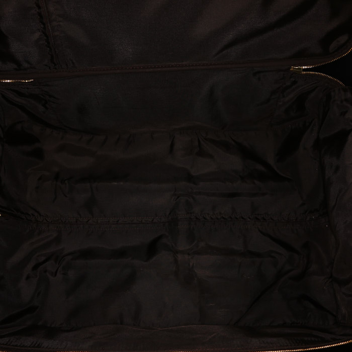 Louis Vuitton  Pegase soft suitcase  in ebene damier canvas  and brown leather - Detail D2