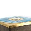 Mithé Espelt, "Lotus" chest, in embossed and glazed earthenware, crackled gold, oak base, from the 1955/60's - Detail D4 thumbnail