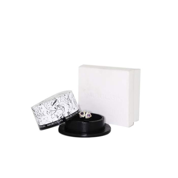 Sortija Mauboussin Subtile Dualité en oro blanco,  amatistas y citrinos - Detail D2