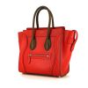 Bolso de mano Celine  Luggage Micro en cuero rojo y marrón - 00pp thumbnail