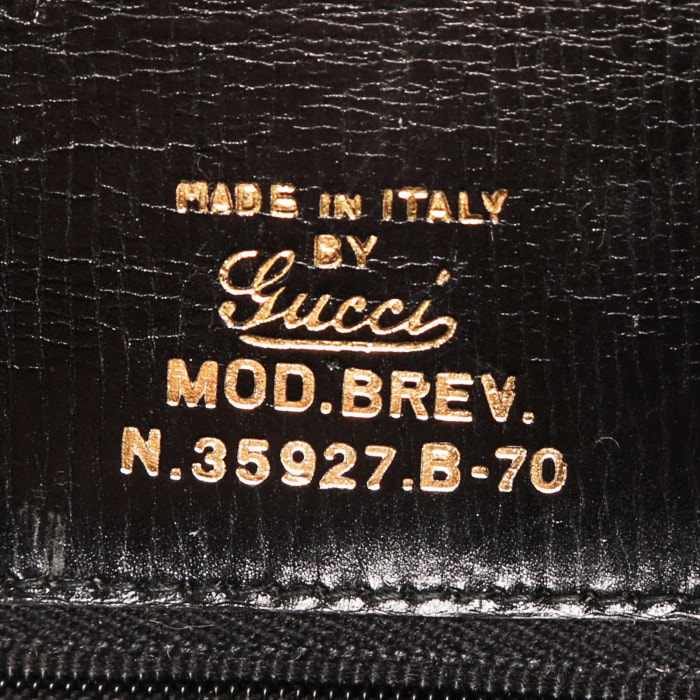 Gucci Vintage Handbag in black crocodile - Detail D3