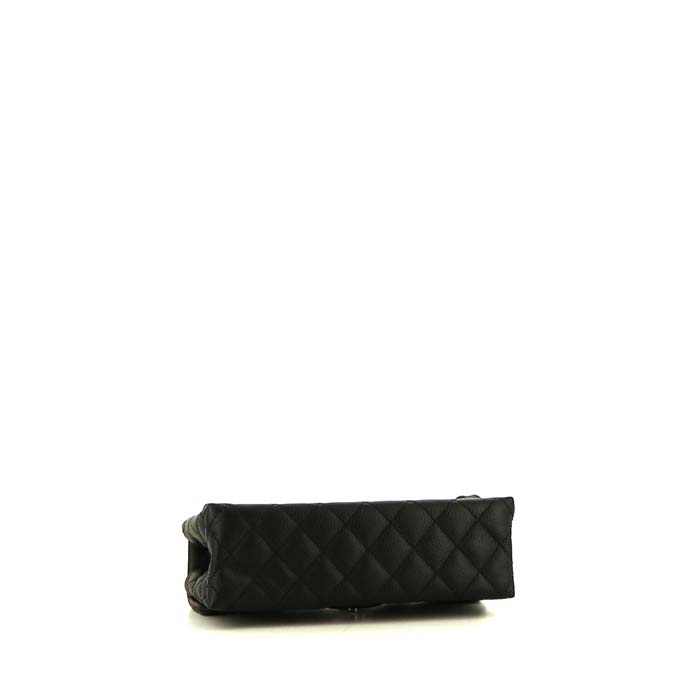 Chanel  Pochette ceinture clutch-belt  in black quilted grained leather - Detail D4