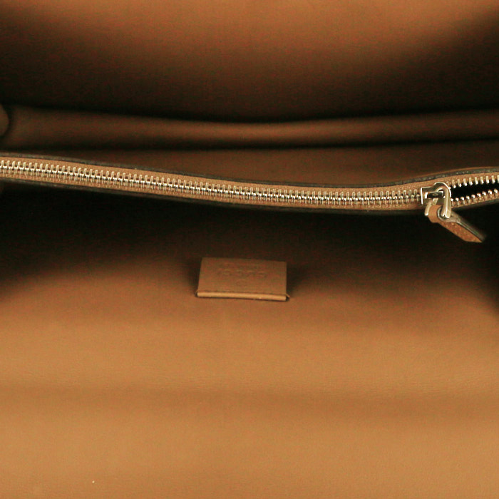 Sac porté épaule ou main Gucci Dionysus petit modèle en daim beige et cuir beige - Detail D3