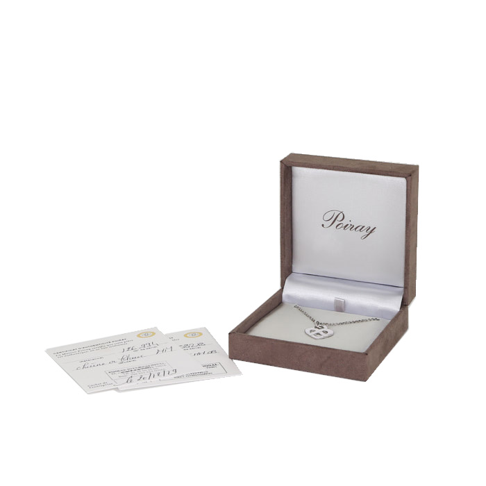 Poiray Coeur Entrelacé medium model necklace in white gold - Detail D2