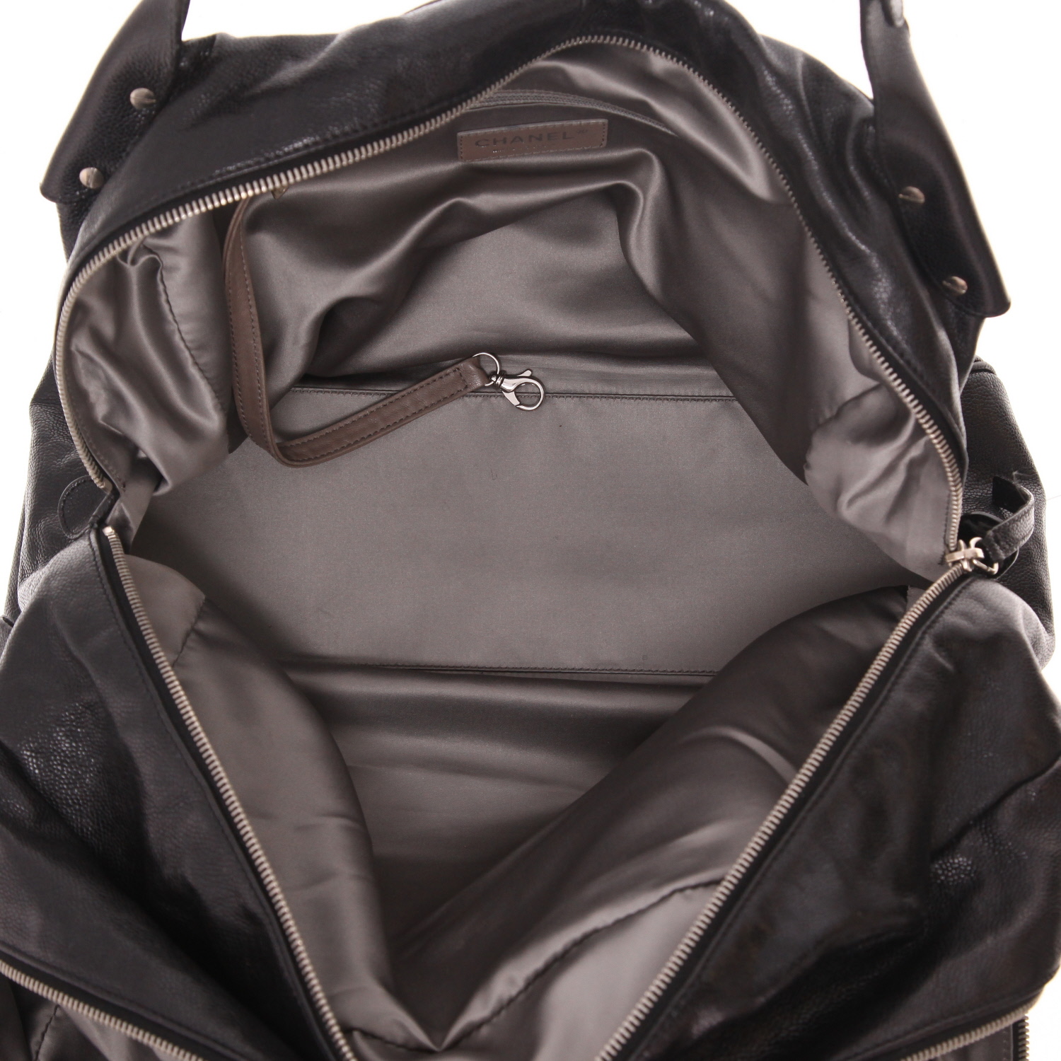 Sac à main Chanel en cuir noir - Detail D3