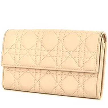Billetera Dior Cannage en cuero rosa