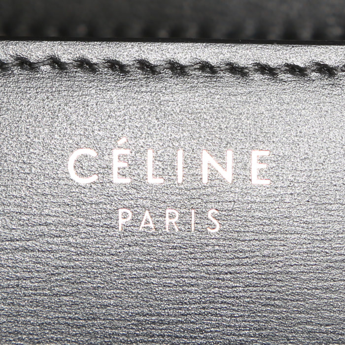 Borsa a tracolla Celine  Classic Box mini  in pelle box nera - Detail D3