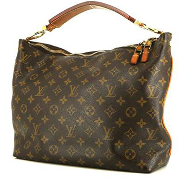 Bolso de mano Louis Vuitton  Sully en lona Monogram marrón y cuero natural