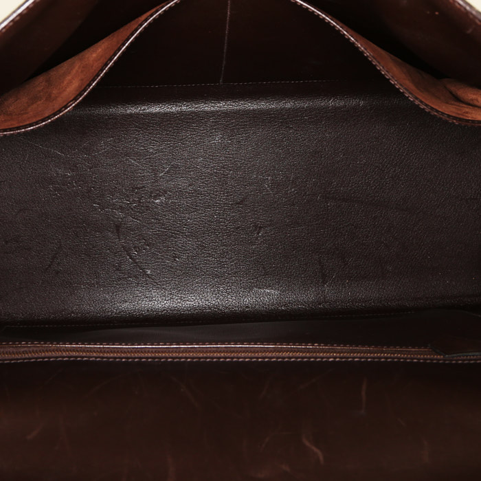 Sac à main Hermes Kelly 40 cm en cuir box marron - Detail D2