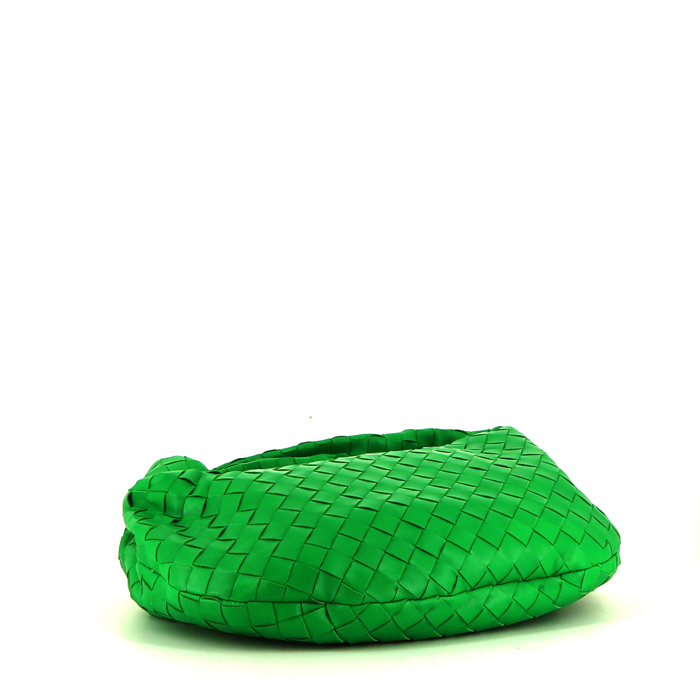 Borsa bisaccia Bottega Veneta Teen Jodie in pelle intrecciata verde - Detail D4