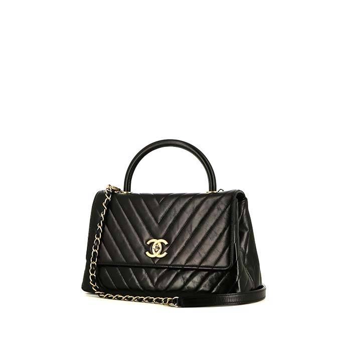 Chanel - Authenticated Coco Handle Handbag - Leather Black for Women, Very Good Condition