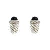 David Yurman Cable Coil earrings in silver,  onyx and diamonds - 00pp thumbnail