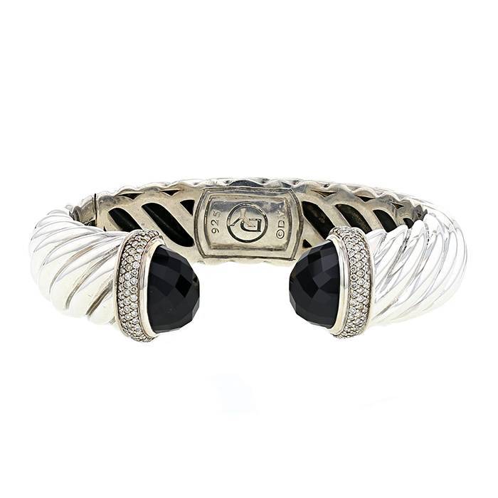 Buckle Classic Cable Bracelet in Sterling Silver with 14K Yellow Gold, 7mm  | David Yurman