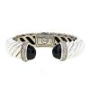 Open David Yurman Cable Coil bracelet in silver,  onyx and diamonds - 00pp thumbnail