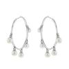 Dior Belle des Iles hoop earrings in white gold and pearls - 00pp thumbnail