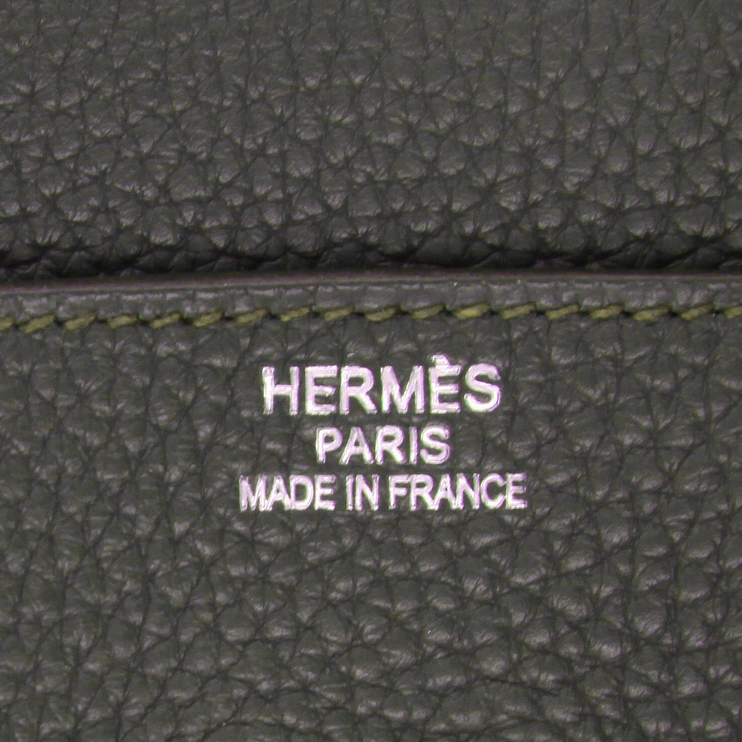 Borsa Hermes Birkin 35 cm in pelle togo verde - Detail D2