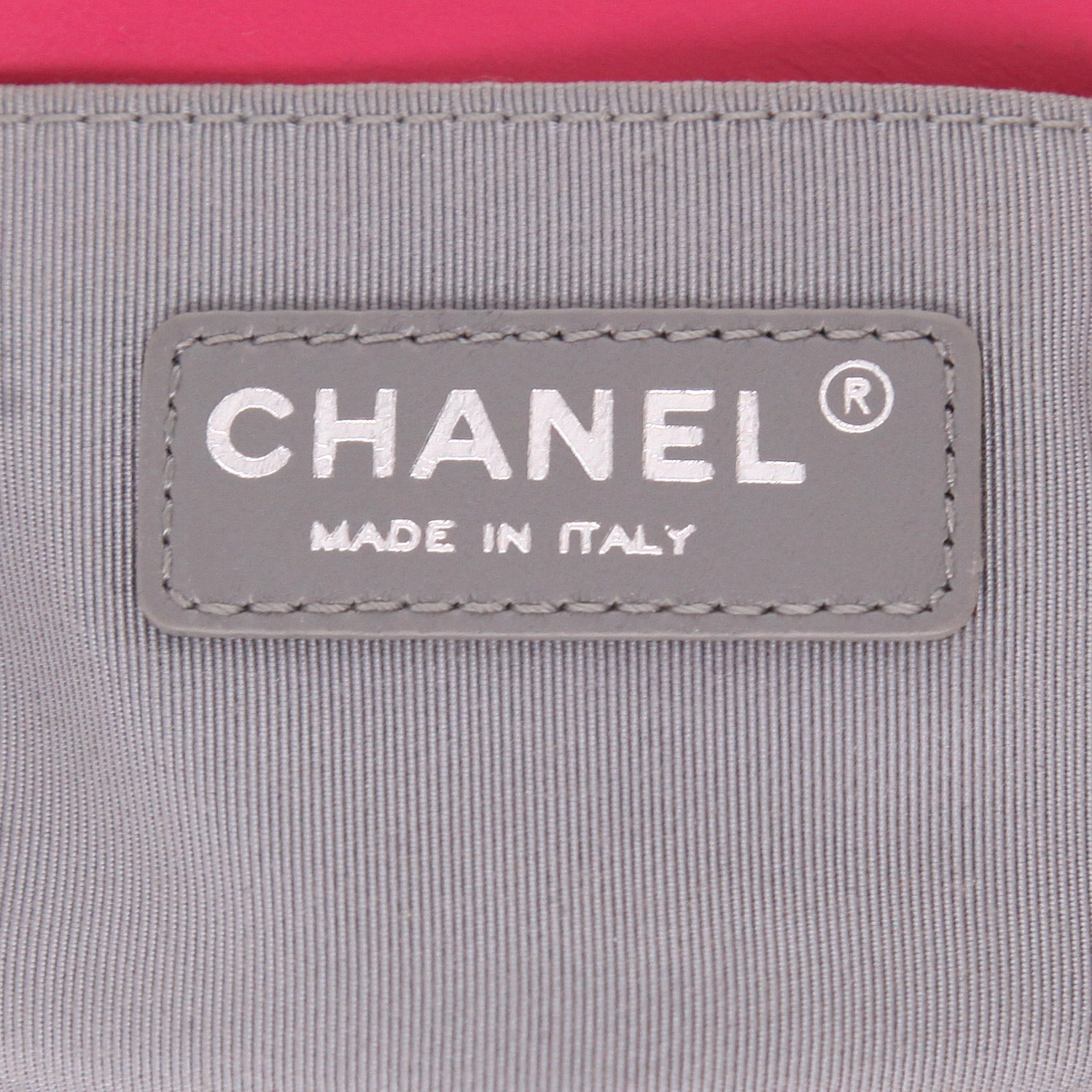 Borsa Chanel Boy in velluto rosa e pelle rosa - Detail D2