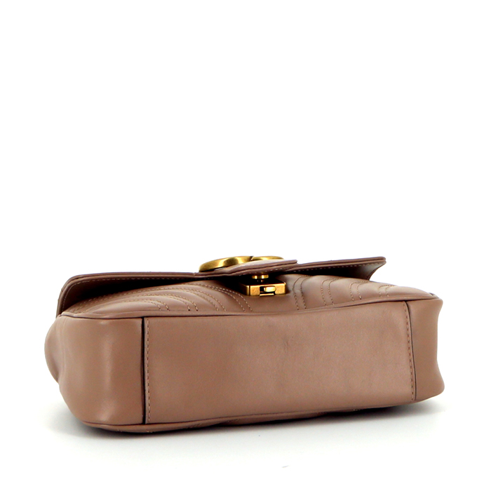 Borsa a tracolla Gucci  GG Marmont modello piccolo  in pelle trapuntata beige - Detail D5