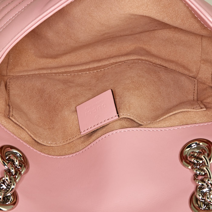 Borsa a tracolla Gucci  GG Marmont in pelle trapuntata rosa - Detail D3
